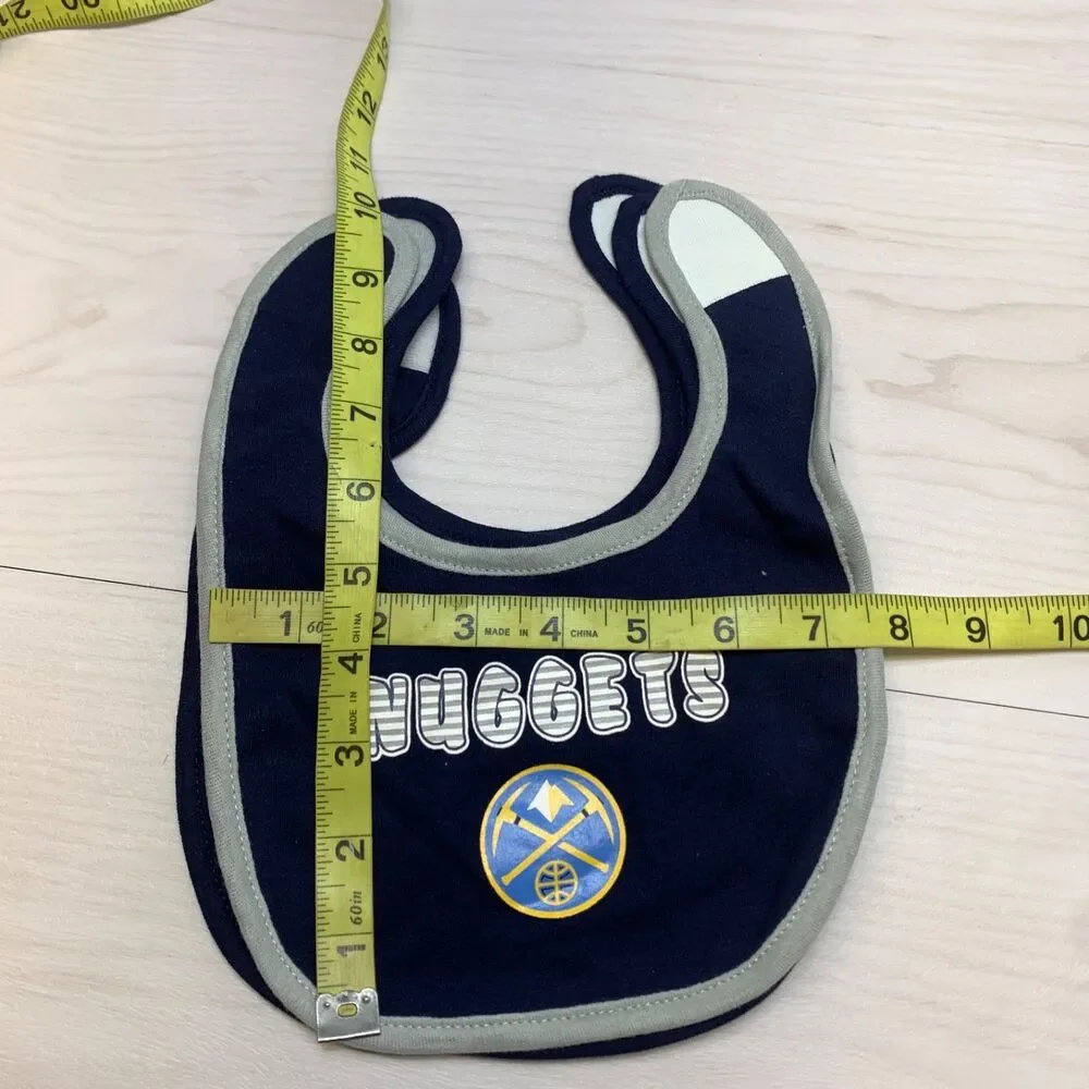 NBA Nuggets Basketball Unisex Baby Bib Infant Newborn 3 - Piece Set One Size
